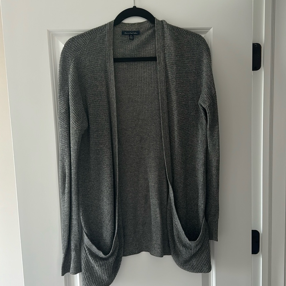 Gray Cardigan with Pockets